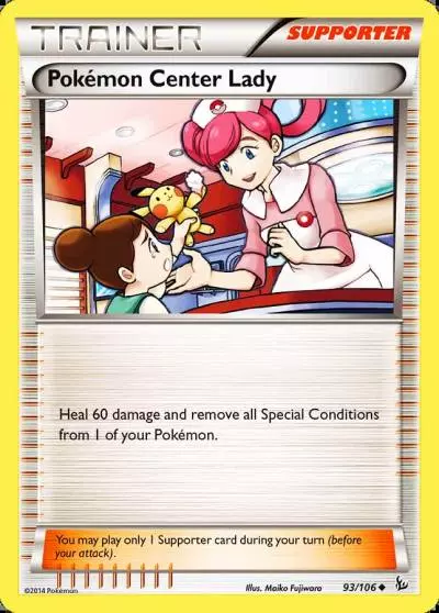 Pokémon Center Lady 93/106 Flashfire Pokemon card