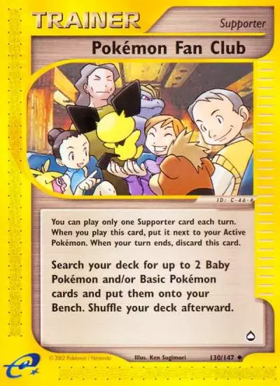 Pokémon Fan Club 130/147 Aquapolis Pokemon card
