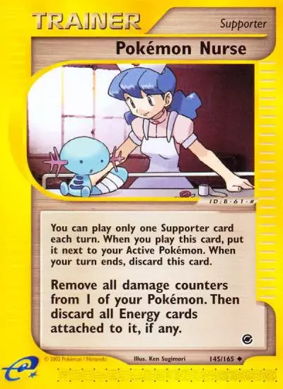 Pokémon Nurse 145/165 Expedition Base Set Pokemon card