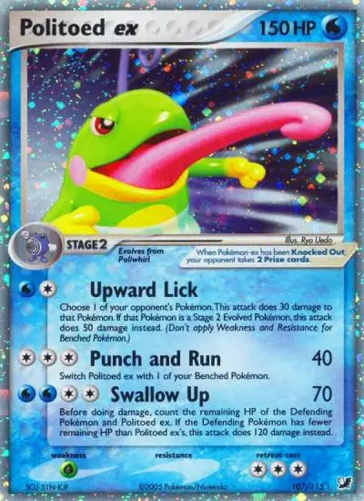 Politoed ex 107/115 Unseen Forces Pokemon card
