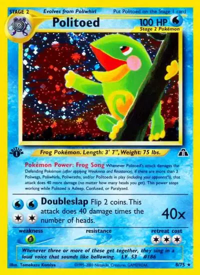 Politoed 8/75 Neo Discovery Pokemon card