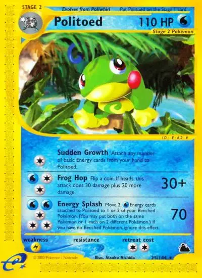 Politoed 25/144 Skyridge Pokemon card