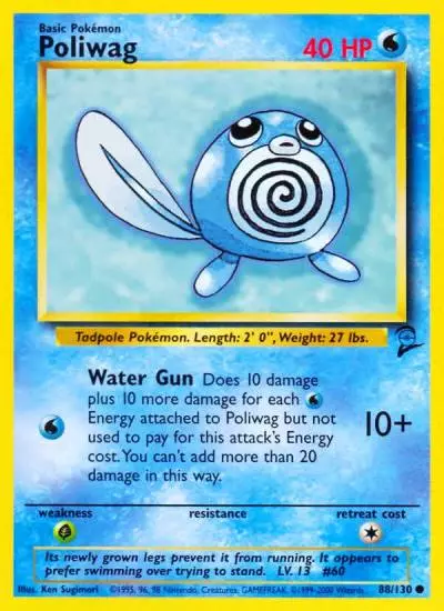 Poliwag 88/130 Base Set 2 Pokemon card