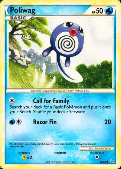 Poliwag 58/95 HS—Unleashed Pokemon card