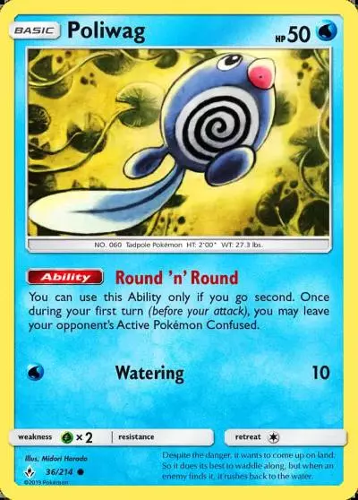 Poliwag 36/214 Unbroken Bonds Pokemon card