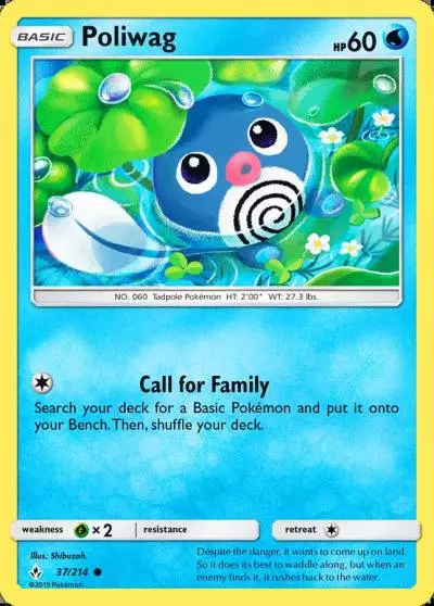 Poliwag 37/214 Unbroken Bonds Pokemon card