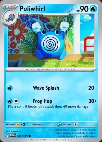 Poliwhirl 61/165 151 Pokemon card