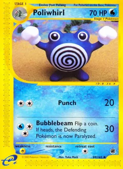 Poliwhirl 89/165 Expedition Base Set Pokemon card