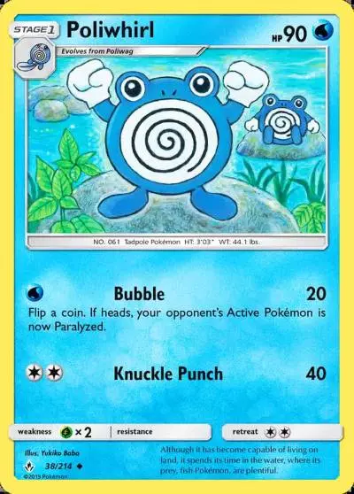 Poliwhirl 38/214 Unbroken Bonds Pokemon card