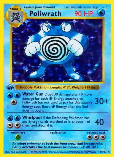 Poliwrath 13/102 Base Pokemon card
