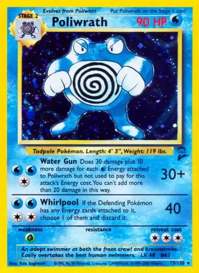 Poliwrath 15/130 Base Set 2 Pokemon card