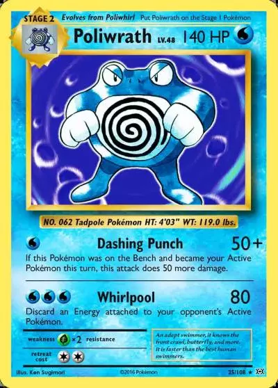 Poliwrath 25/108 Evolutions Pokemon card