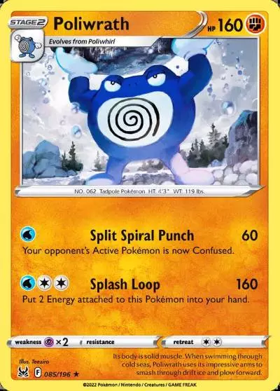 Poliwrath 85/196 Lost Origin Pokemon card
