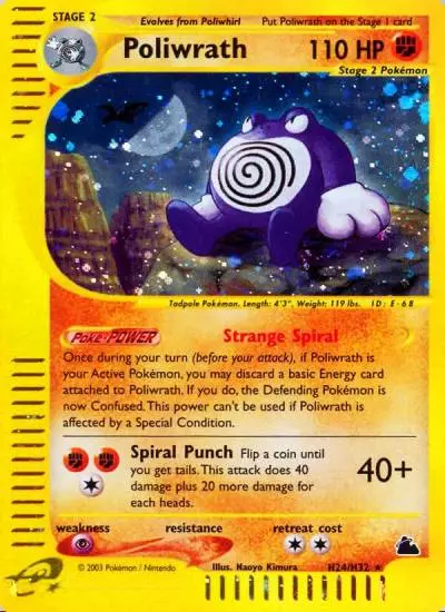 Poliwrath H24/144 Skyridge Pokemon card