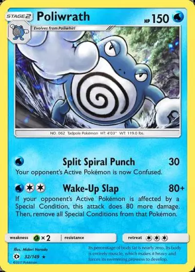 Poliwrath 32/149 Sun & Moon Pokemon card
