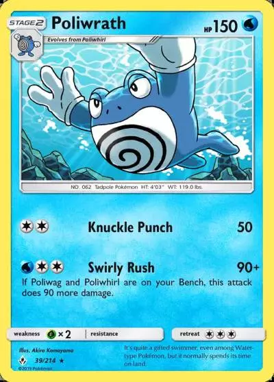 Poliwrath 39/214 Unbroken Bonds Pokemon card