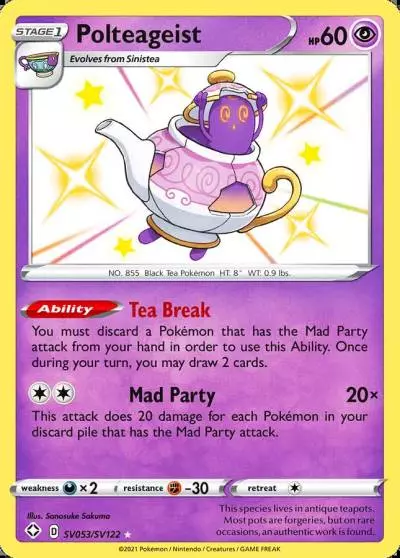Polteageist SV053/122 Shining Fates Shiny Vault Pokemon card