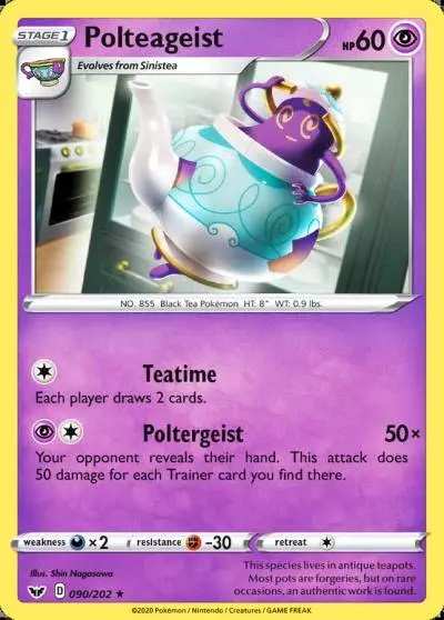 Polteageist 90/202 Sword & Shield Pokemon card