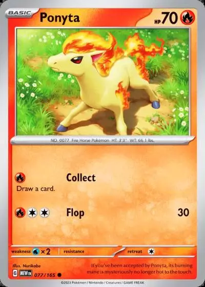 Ponyta 77/165 151 Pokemon card
