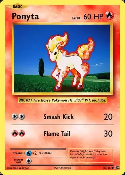 Ponyta 19/108 Evolutions Pokemon card