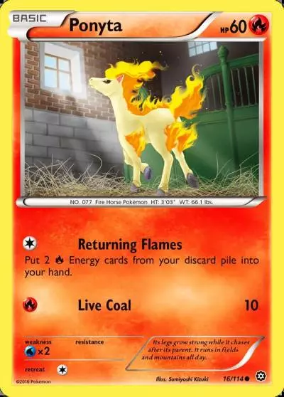 Ponyta 16/114 Steam Siege Pokemon card
