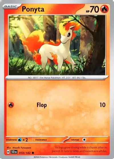 Ponyta 19/142 Stellar Crown Pokemon card