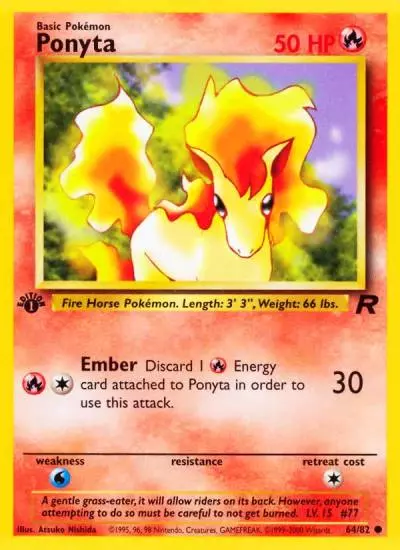 Ponyta 64/82 Team Rocket Pokemon card