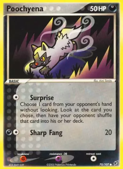 Poochyena 70/107 Deoxys Pokemon card