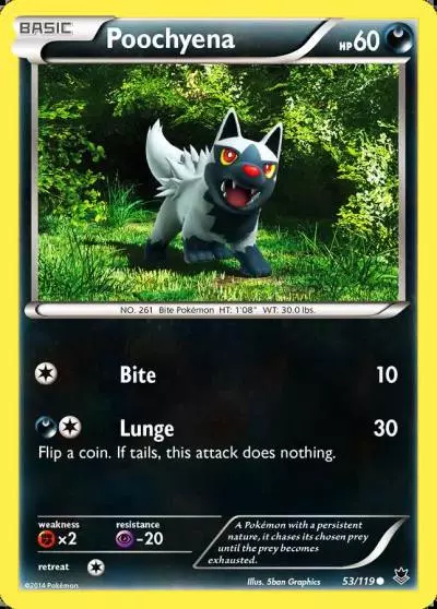 Poochyena 53/119 Phantom Forces Pokemon card