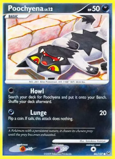 Poochyena 86/127 Platinum Pokemon card