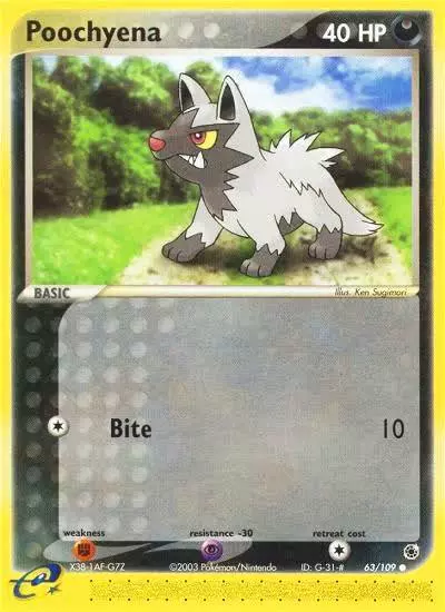 Poochyena 63/109 Ruby & Sapphire Pokemon card