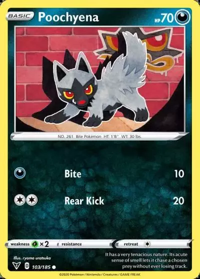 Poochyena 103/185 Vivid Voltage Pokemon card