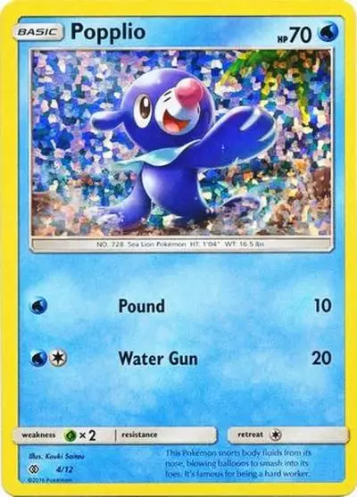 Popplio 4/12 McDonald's Collection 2017 Pokemon card