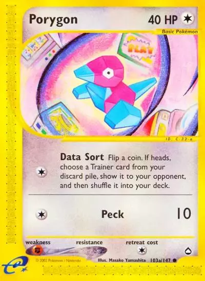 Porygon 103/147 Aquapolis Pokemon card