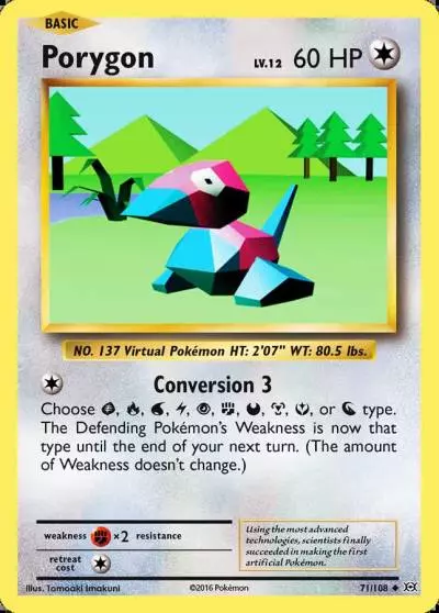 Porygon 71/108 Evolutions Pokemon card