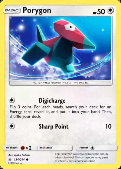 Porygon 154/214 Unbroken Bonds Pokemon card