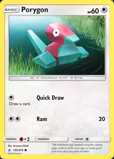 Porygon 155/214 Unbroken Bonds Pokemon card