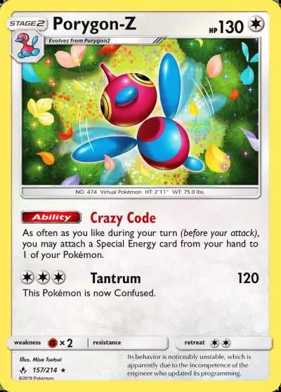 Porygon-Z 157/214 Unbroken Bonds Pokemon card