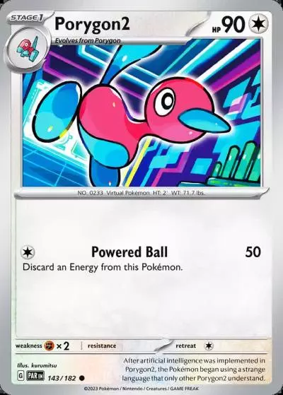 Porygon2 143/182 Paradox Rift Pokemon card