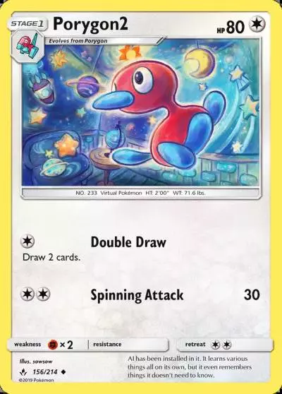 Porygon2 156/214 Unbroken Bonds Pokemon card