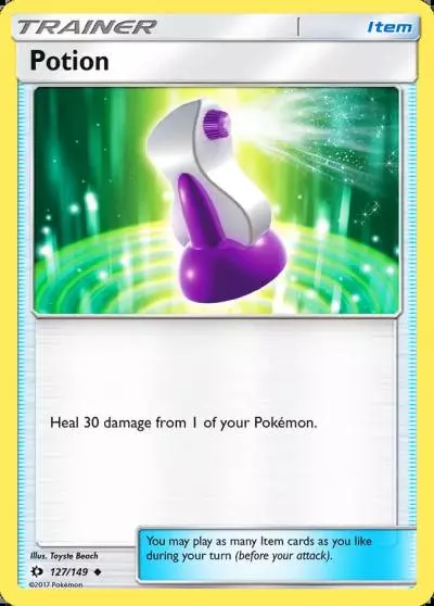 Potion 127/149 Sun & Moon Pokemon card