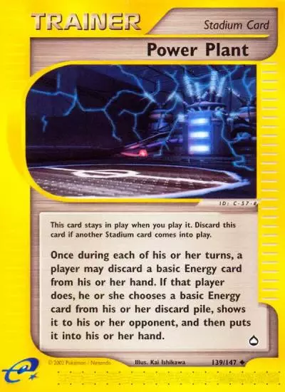Power Plant 139/147 Aquapolis Pokemon card