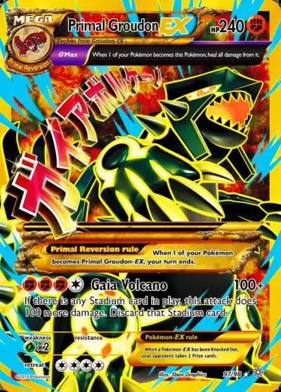 Primal Groudon-EX 97/98 Ancient Origins Pokemon card