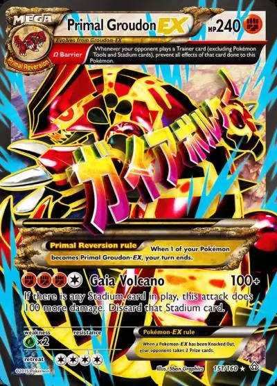 Primal Groudon-EX 151/160 Primal Clash Pokemon card