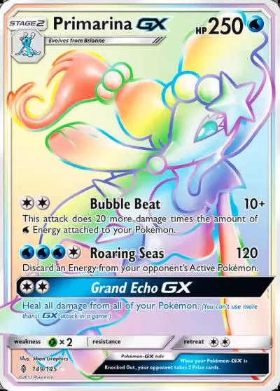 Primarina-GX 149/145 Guardians Rising Pokemon card