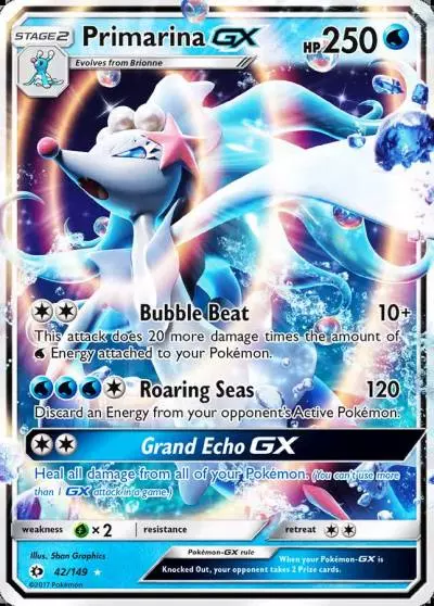 Primarina-GX 42/149 Sun & Moon Pokemon card