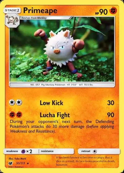 Primeape 51/111 Crimson Invasion Pokemon card