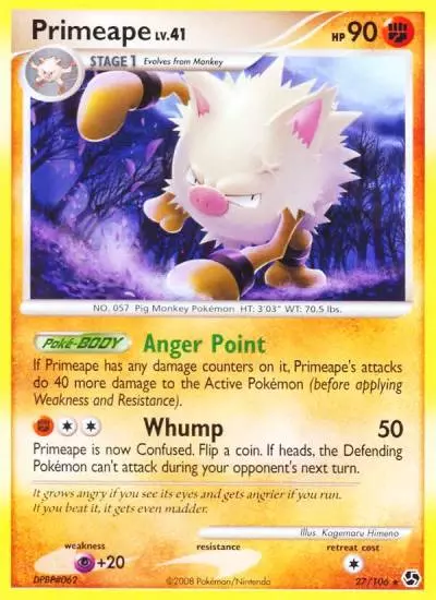 Primeape 27/106 Great Encounters Pokemon card