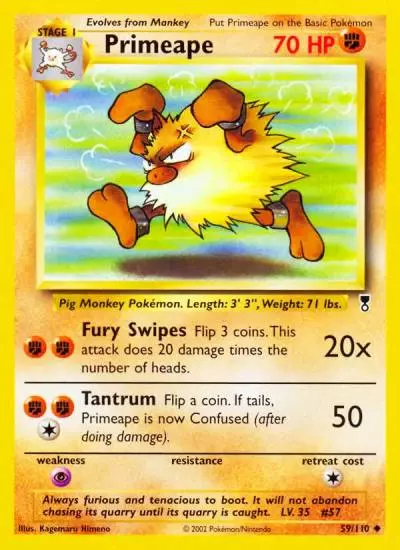 Primeape 59/110 Legendary Collection Pokemon card
