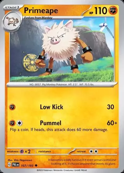 Primeape 107/193 Paldea Evolved Pokemon card